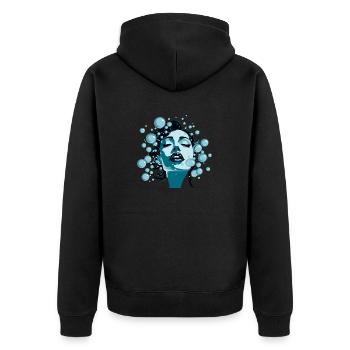 Eat my bubbles, swim team, swimmers - Unisex Premium Organic Zip Hoodie - black - Back - Nico (187cm)