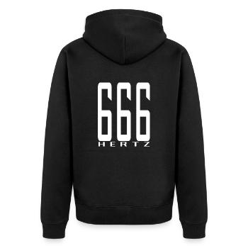 La fréquence de la bête en blanc - Veste à capuche bio Premium Unisexe - noir - Dos - Nico (187cm)