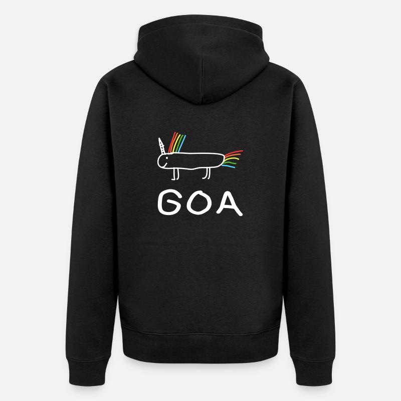 Goa Einhorn Techno - Unisex Premium Bio Zip Hoodie - Schwarz