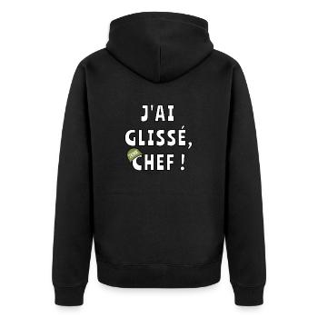J’ai glissé chef - Veste à capuche bio Premium Unisexe - noir - Dos - Nico (187cm)