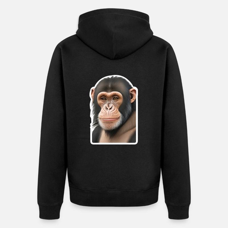Chimpanzé - Veste à capuche bio Premium Unisexe - noir