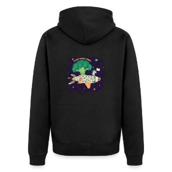 Alimentation basée sur une plante de vaisseau spatial alimenté par le brocoli - Veste à capuche bio Premium Unisexe - noir - Dos - Nico (187cm)