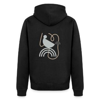 Abstract Design - Unisex Premium Organic Zip Hoodie - black - Back - Nico (187cm)