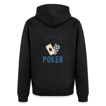 Joueur de poker - Veste à capuche bio Premium Unisexe - noir - Dos - Nico (187cm)