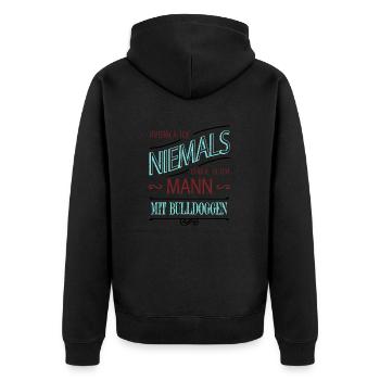 eigenschaften eigenschaft hund spaß bester opa - Unisex Premium Bio Zip Hoodie - Schwarz - Hinten - Nico (187cm)