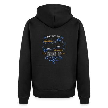gift idea encrypt hack the box present programming - Unisex Premium Bio Zip Hoodie - Schwarz - Hinten - Nico (187cm)