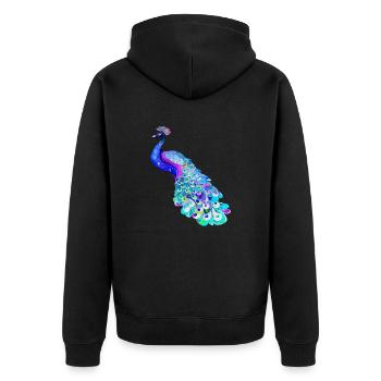 peacock bird colorful beautiful fantasy colorful - Unisex Premium Organic Zip Hoodie - black - Back - Nico (187cm)