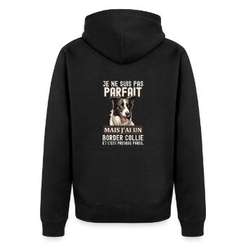 Pas parfait mais j ai un border collie 5 - Veste à capuche bio Premium Unisexe - noir - Dos - Nico (187cm)