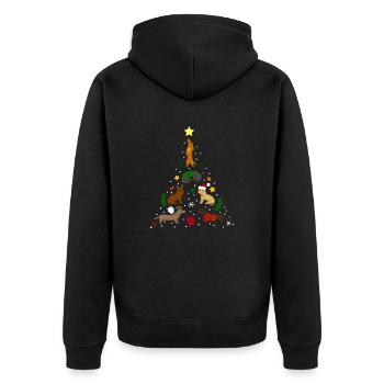 Dackel Tree Christmas - Veste à capuche bio Premium Unisexe - noir - Dos - Nico (187cm)