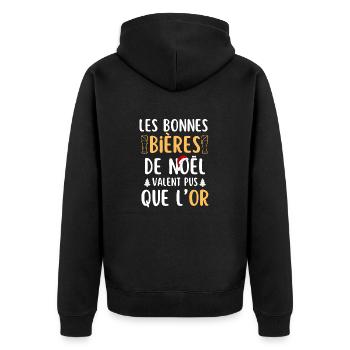 les bonnes bières de noel - Veste à capuche bio Premium Unisexe - noir - Dos - Nico (187cm)