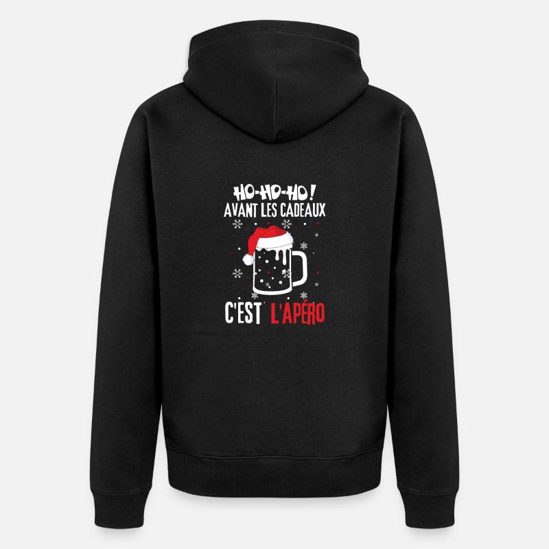 Cadeaux de Noël et Apéro - Veste à capuche bio Premium Unisexe - noir