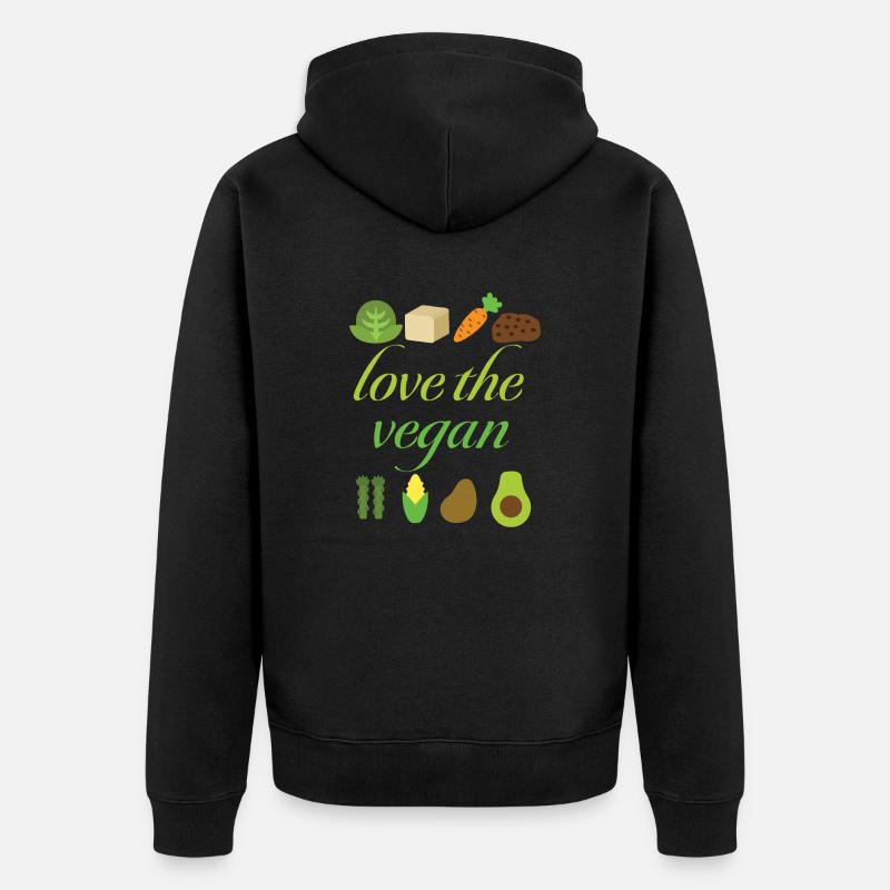 J’adore le végétalien - Veste à capuche bio Premium Unisexe - noir