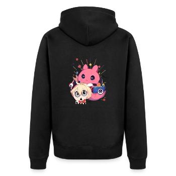 Otaku Anime Manga Japan Animals Hamster Pink Gothic - Unisex Premium Organic Zip Hoodie - black - Back - Nico (187cm)