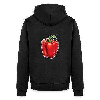 Peppers, red pepper, summer vegetables - Unisex Premium Organic Zip Hoodie - black - Back - Nico (187cm)