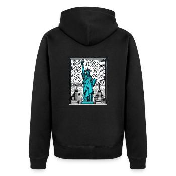 Statue de la LibertéNew York - Veste à capuche bio Premium Unisexe - noir - Dos - Nico (187cm)