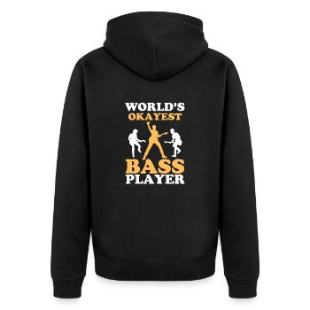 Guitarist Bass player - Unisex Premium Organic Zip Hoodie - black - Back - Nico (187cm)