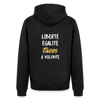 Tacos à volonté - Veste à capuche bio Premium Unisexe - noir - Dos - Nico (187cm)