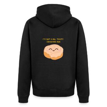 I'm A Big, Toasty Cinnamon Bun . Patisserie - Unisex Premium Organic Zip Hoodie - black - Back - Nico (187cm)