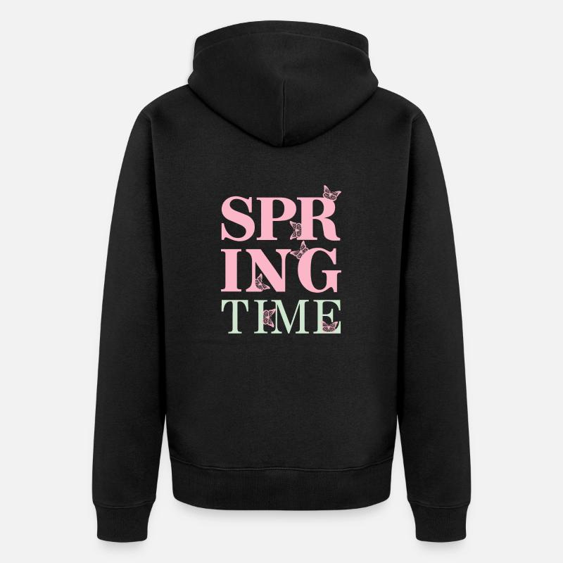 SpringTime - Enfin le printemps ! - Veste à capuche bio Premium Unisexe - noir