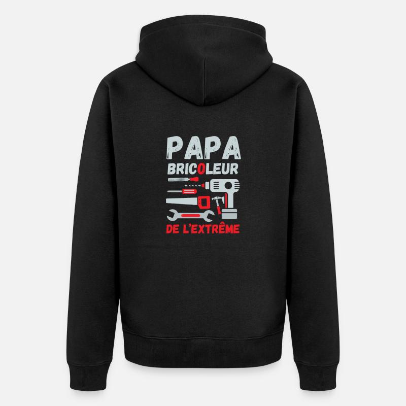 PAPA bricoleur 1 - Veste à capuche bio Premium Unisexe - noir