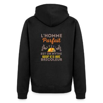 Homme parfait bricoleur parfait 2 - Veste à capuche bio Premium Unisexe - noir - Dos - Nico (187cm)