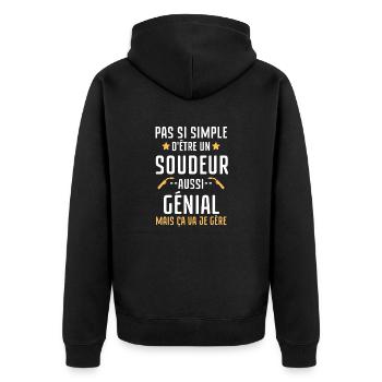 Pas facile d être un soudeur aussi génial - Veste à capuche bio Premium Unisexe - noir - Dos - Nico (187cm)