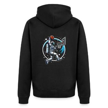 Astronaute faisant du slam dunk basketball - Veste à capuche bio Premium Unisexe - noir - Dos - Nico (187cm)