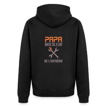 Papa bricoleur de l extrême - Veste à capuche bio Premium Unisexe - noir - Dos - Nico (187cm)