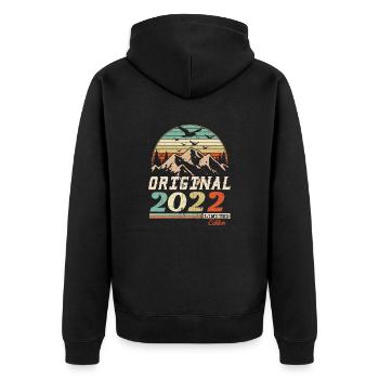 2022 vintage anniversaire rétro vintage cadeau - Veste à capuche bio Premium Unisexe - noir - Dos - Nico (187cm)