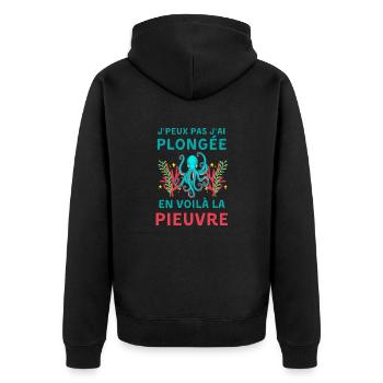 Plongée sous marine pieuvre - Veste à capuche bio Premium Unisexe - noir - Dos - Nico (187cm)