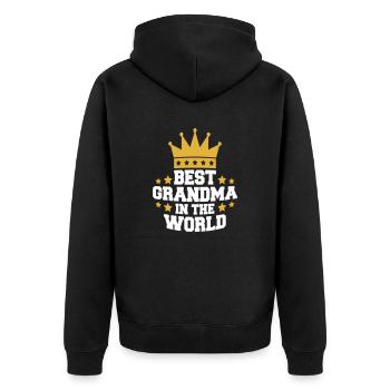Meilleure grand-mère dans le monde Couronne Reine Logo - Veste à capuche bio Premium Unisexe - noir - Dos - Nico (187cm)