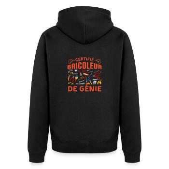 Certifié bricoleur de génie - Veste à capuche bio Premium Unisexe - noir - Dos - Nico (187cm)