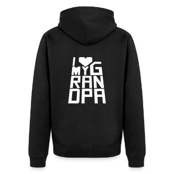 I Love My Grandpa Best Grandpa Grandpa Love Grandpa - Unisex Premium Organic Zip Hoodie - black - Back - Nico (187cm)