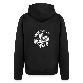 Je peux pas j ai vélo - Veste à capuche bio Premium Unisexe - noir - Dos - Nico (187cm)