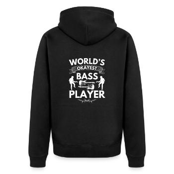 Bass player - Unisex Premium Organic Zip Hoodie - black - Back - Nico (187cm)