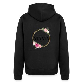 Beste Mama - Unisex Premium Bio Zip Hoodie - Schwarz - Hinten - Nico (187cm)