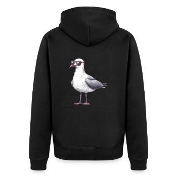 Mouette fraîche avec lunettes de soleil - Veste à capuche bio Premium Unisexe - noir - Dos - Nico (187cm)