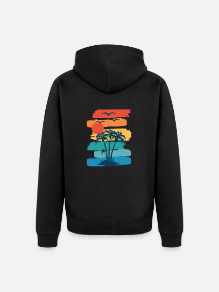 Summer beaches - Unisex Premium Organic Zip Hoodie - black