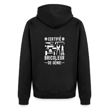 Certifié bricoleur de génie 6 - Veste à capuche bio Premium Unisexe - noir - Dos - Nico (187cm)