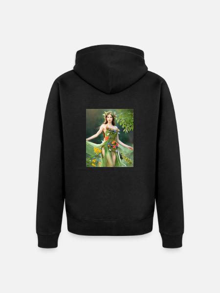 Green fairy. - Unisex Premium Organic Zip Hoodie - black