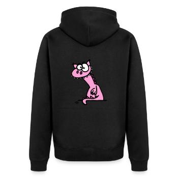 Der Drache - Unisex Premium Bio Zip Hoodie - Schwarz - Hinten - Nico (187cm)