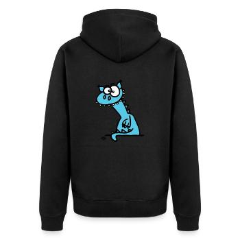 Der Drache - Unisex Premium Bio Zip Hoodie - Schwarz - Hinten - Nico (187cm)