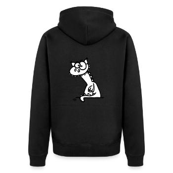 Der Drache - Unisex Premium Bio Zip Hoodie - Schwarz - Hinten - Nico (187cm)