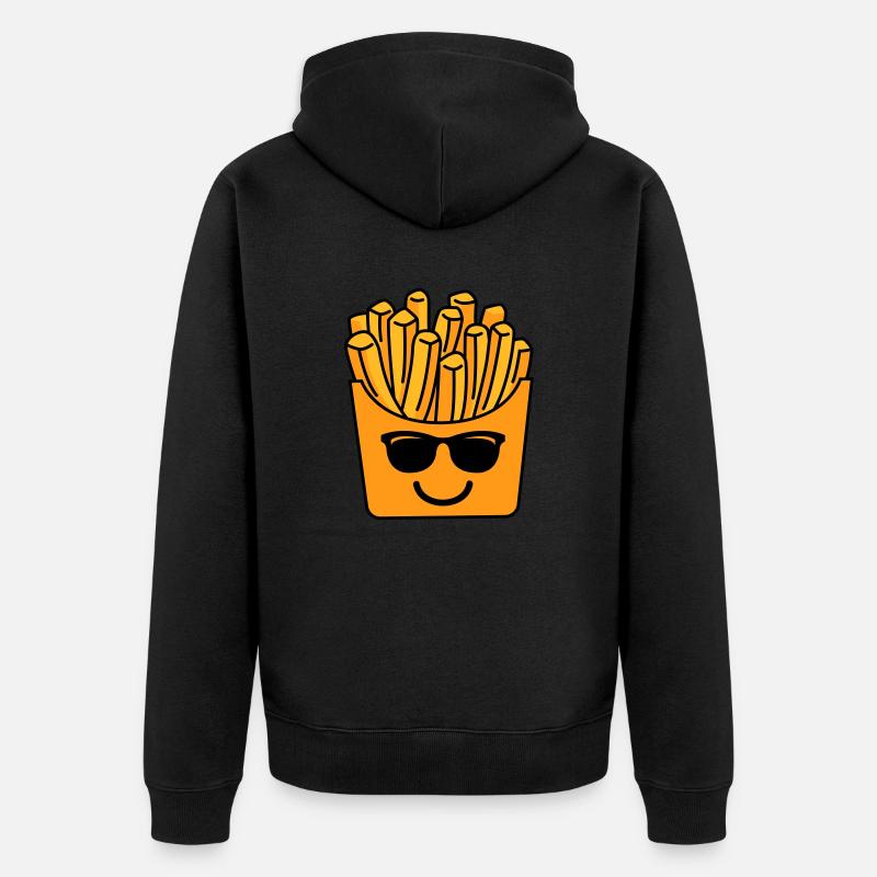 pommes cool - Unisex Premium Bio Zip Hoodie - Schwarz