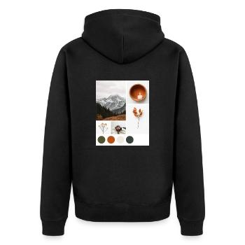 Rest. - Unisex Premium Organic Zip Hoodie - black - Back - Nico (187cm)