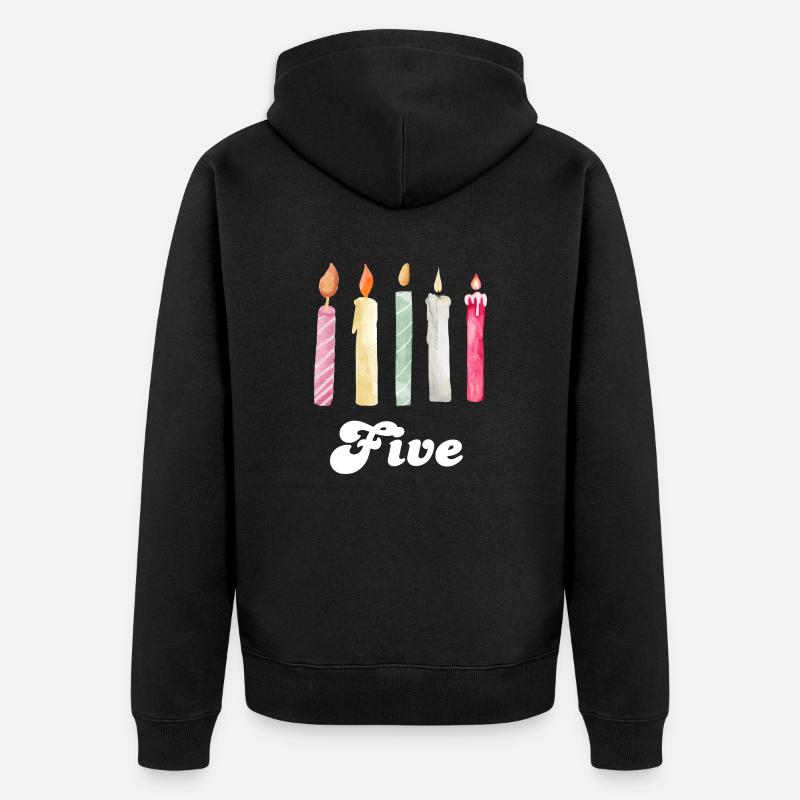 5e anniversaire bougie - Veste à capuche bio Premium Unisexe - noir