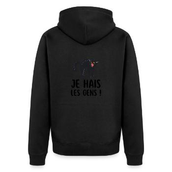 Humour chat - Veste à capuche bio Premium Unisexe - noir - Dos - Nico (187cm)