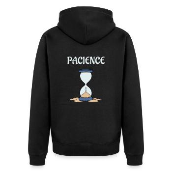 Sablier pacience - Veste à capuche bio Premium Unisexe - noir - Dos - Nico (187cm)