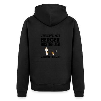 Mon aussie a besoin de moi - Veste à capuche bio Premium Unisexe - noir - Dos - Nico (187cm)