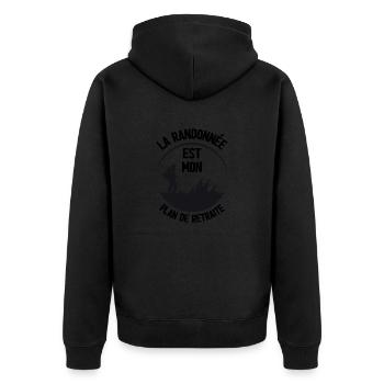 La randonnée est mon plan de retraite - Veste à capuche bio Premium Unisexe - noir - Dos - Nico (187cm)